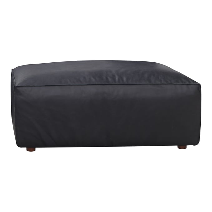 Moes Home Form Black Leather Ottoman MOE-XQ-1003-02