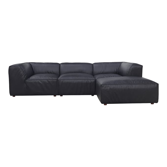 Moes Home Form Black Leather Lounge Modular Sectional MOE-XQ-1005-02