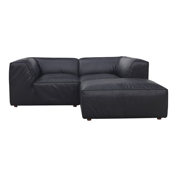 Moes Home Form Black Leather Nook Modular Sectional MOE-XQ-1006-02