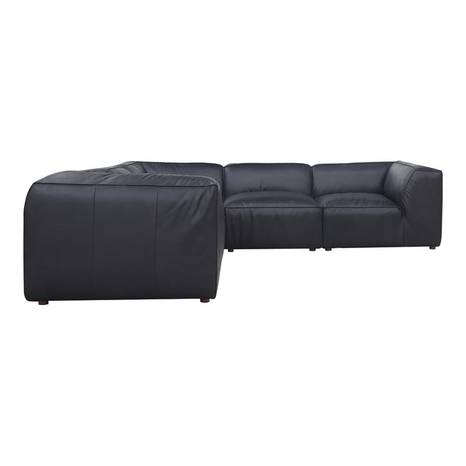 Moes Home Form Black Leather Dream Modular Sectional MOE-XQ-1008-02