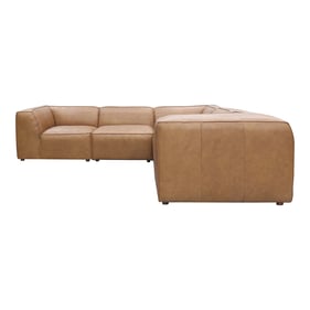 Moes Home Form Tan Leather Dream Modular Sectional