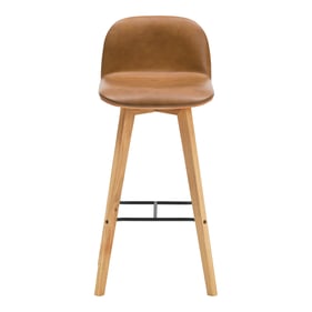 Moes Home Napoli Brown Grain Leather Bar Stool