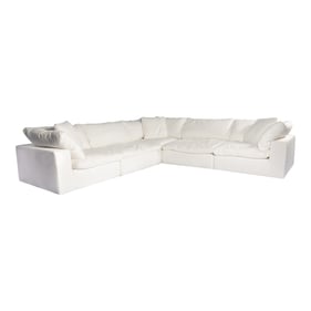 Moes Home Clay White Polyester Classic Modular Sectional