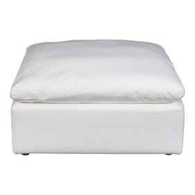 Moes Home Terra Condo White Fabric Ottoman