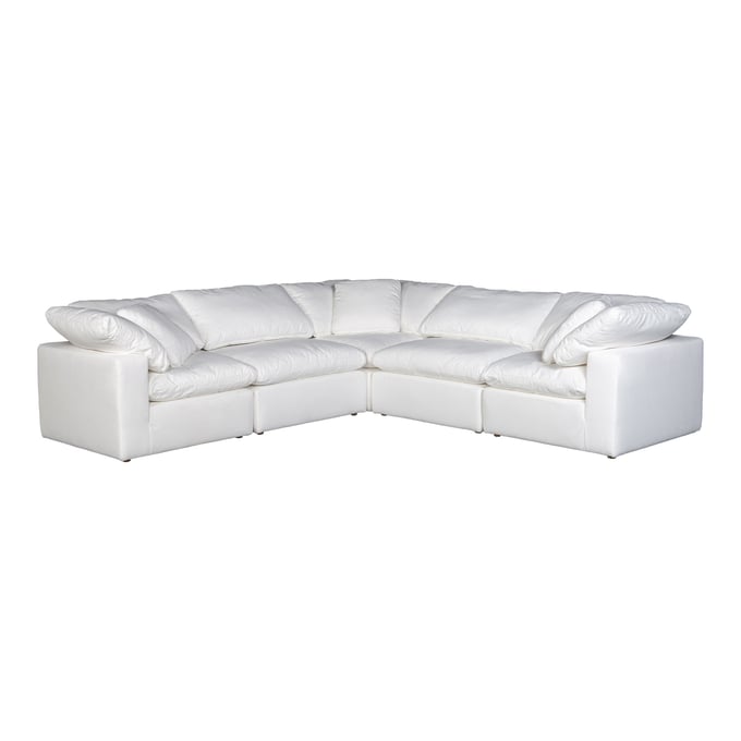 Moes Home Terra Condo White Fabric Classic L Modular Sectional MOE-YJ-1017-05