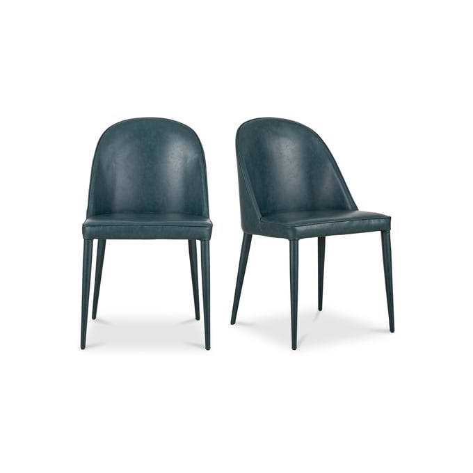 2 Moes Home Burton Dark Teal Dining Chairs MOE-YM-1002-36