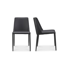 2 Moes Home Nora Black Polyurethane Iron Dining Chairs