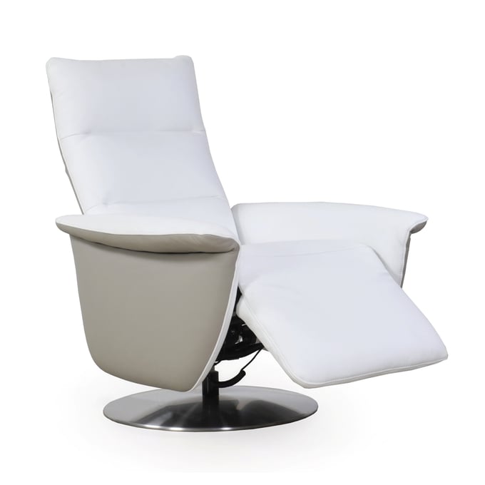 Moroni Oslo Pure White Leather Dual Motor Motion Recliner MOR-27939B1296