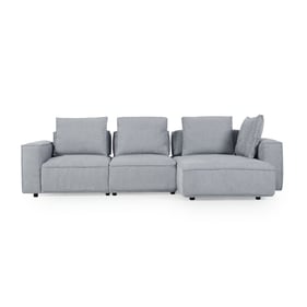 Moroni Josie Light Grey Fabric 3pc Sectional