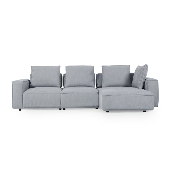 Moroni Josie Light Grey Fabric 3pc Sectional MOR-297SC1224A