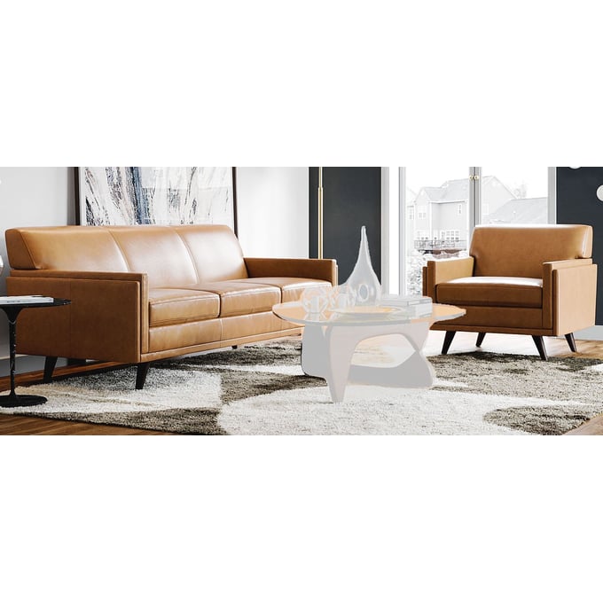 Moroni Milo Tan Leather 2pc Living Room Set With Chair MOR-36103BS1961-LR-S3