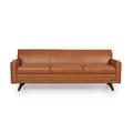 Milo Mid-Century Full Leather Sofa in Tan