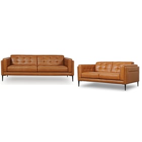 Moroni Murray Tan Leather 2pc Living Room Set