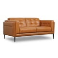 Murray Full Leather Loveseat in Tan