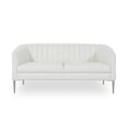 Pearl Full Leather Loveseat in Snow White