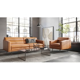 Moroni Mccoy Tan Leather 2pc Living Room Set with Chair