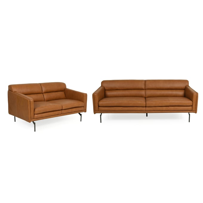 Moroni Mccoy Tan Leather 2pc Living Room Set MOR-4420-BS1961-LR-S2