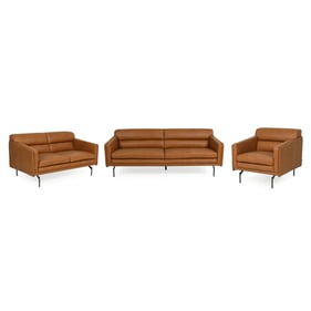 Moroni Mccoy Tan Leather 3pc Living Room Set