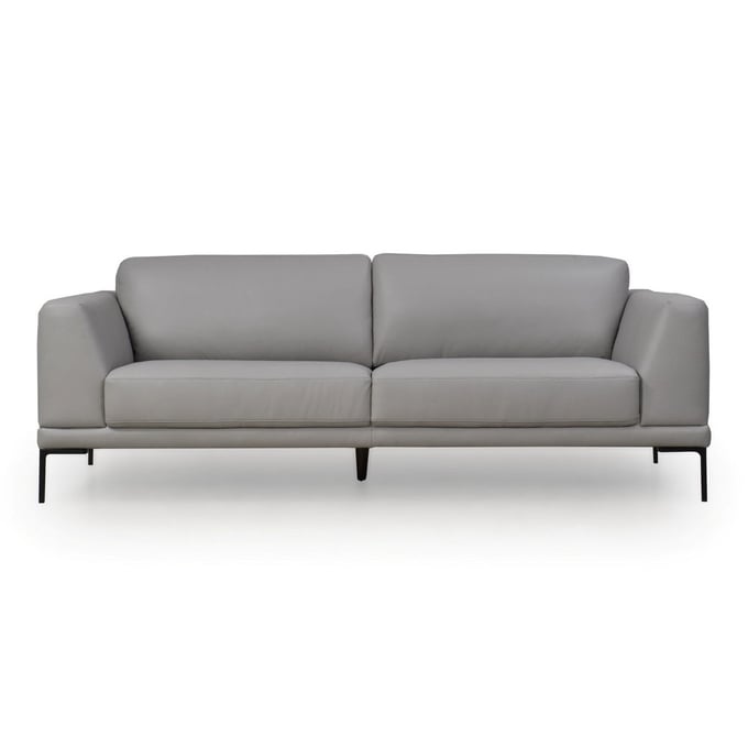 Moroni Kerman Light Grey Leather Sofa