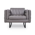 Orson Full Leather Chair in Dark Grey