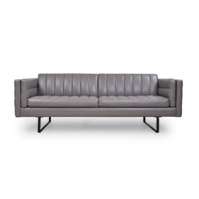 Moroni Orson Dark Grey Leather Sofa