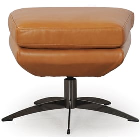 Moroni Hansen Tan Leather Swivel Ottoman