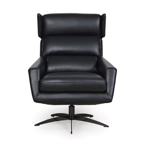 Moroni Hansen Black Leather Swivel Chair