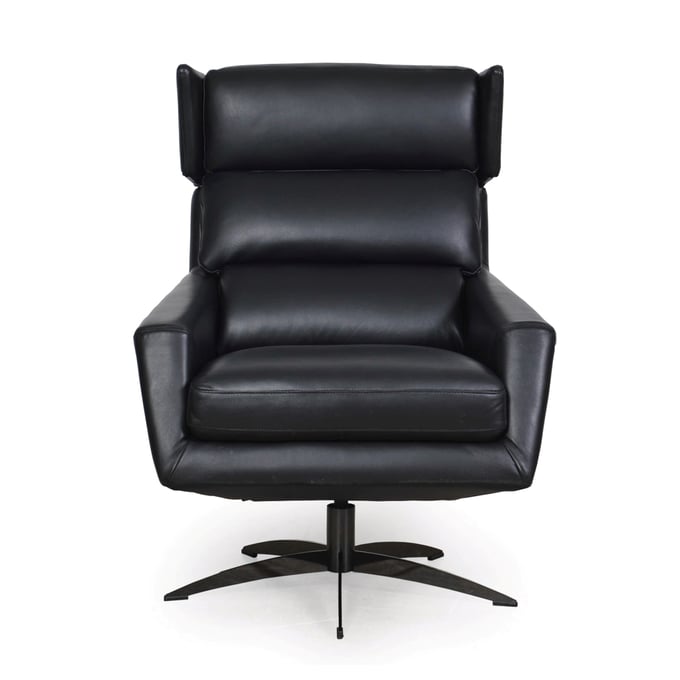 Moroni Hansen Black Leather Swivel Chair MOR-58606B1298