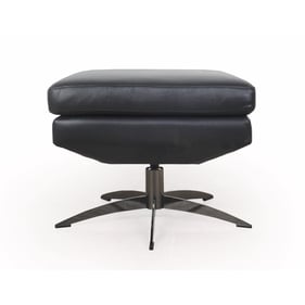 Moroni Hansen Black Leather Swivel Ottoman