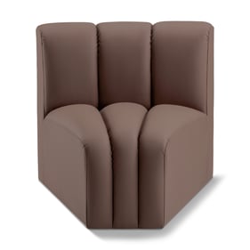 Meridian Furniture Arc Brown Vegan Leather Curved Corner