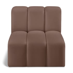 Meridian Furniture Arc Brown Vegan Leather Straight Chair