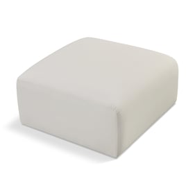 Meridian Furniture Arc Cream Vegan Leather Ottoman