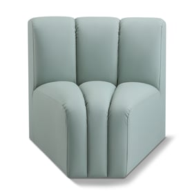 Meridian Furniture Arc Mint Green Vegan Leather Curved Corner