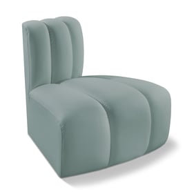 Meridian Furniture Arc Mint Green Vegan Leather Reverse Corner