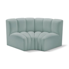 Meridian Furniture Arc Mint Green Vegan Leather Modular Sofa