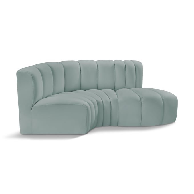 Meridian Furniture Arc Mint Green Vegan Leather 3pc Sofa MRD-101MINT-S3D