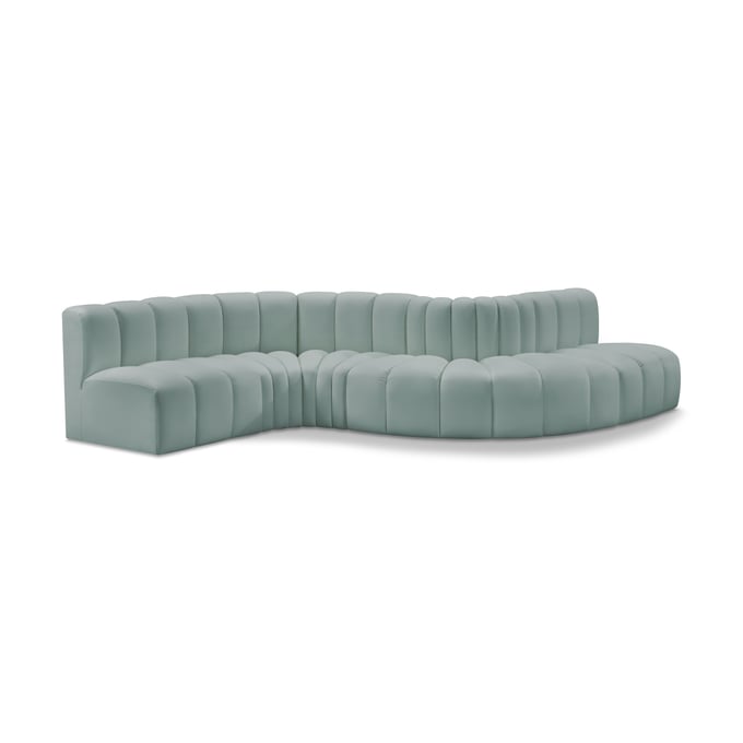 Meridian Furniture Arc Mint Green Vegan Leather 6pc Modular Sectional MRD-101MINT-S6A