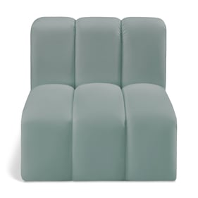 Meridian Furniture Arc Mint Green Vegan Leather Straight Chair