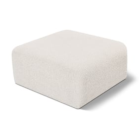 Meridian Furniture Arc Cream Boucle Fabric Ottoman