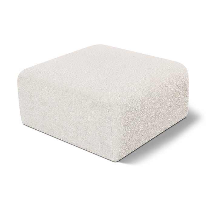 Meridian Furniture Arc Cream Boucle Fabric Ottoman MRD-102CREAM-OTT