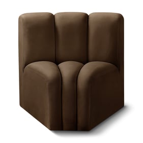 Meridian Furniture Arc Brown Velvet Curved Corner