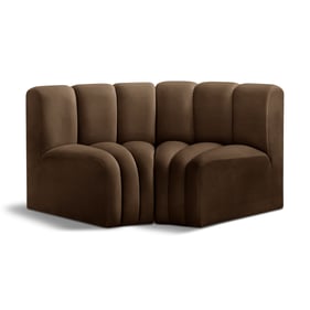 Meridian Furniture Arc Brown Velvet Modular Sofa