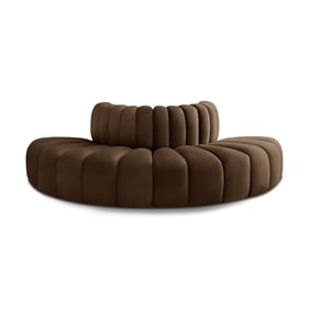 Meridian Furniture Arc Brown Velvet Foam Modular Sofa