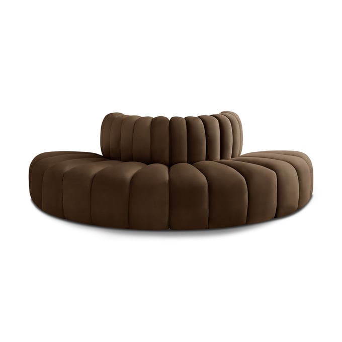 Meridian Furniture Arc Brown Velvet Foam Modular Sofa MRD-103BROWN-S4G