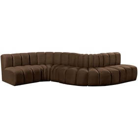 Meridian Furniture Arc Brown Velvet 6pc Modular Sectional