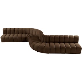 Meridian Furniture Arc Brown Velvet 8pc Modular Sectional