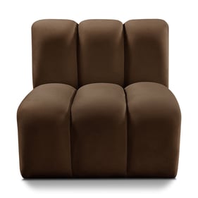 Meridian Furniture Arc Brown Velvet Straight Chair