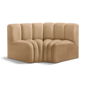 Meridian Furniture Arc Camel Velvet Modular Sofa