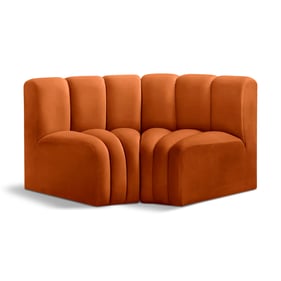 Meridian Furniture Arc Cognac Velvet Modular Sofa