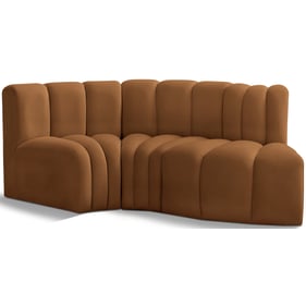 Meridian Furniture Arc Saddle Velvet 3pc Sofa